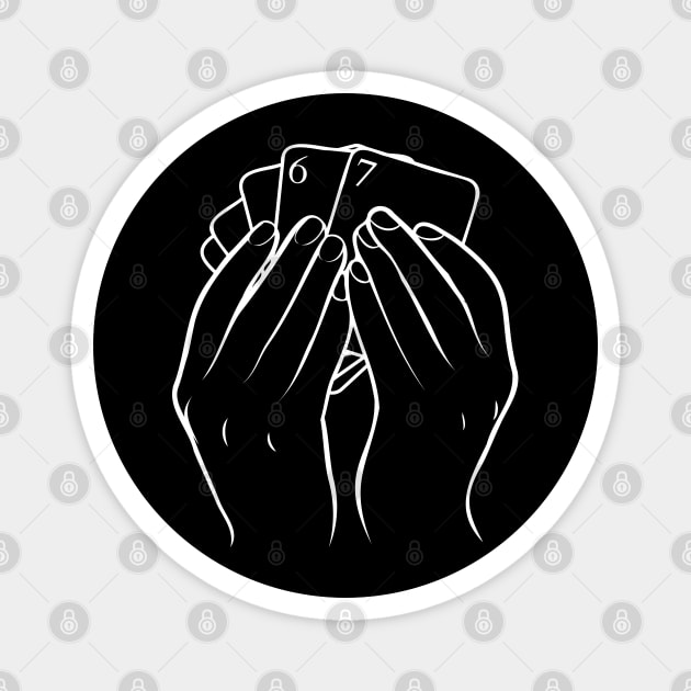 Hand Holding Cards 67 Magnet by Creatifly Graphic Tees